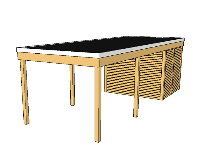 Modernes Einzelcarport KLARE LINIE mit Abstellraum - FREESE Holz 
