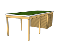 Modernes Gründach-Carport KLARE LINIE mit Abstellraum (Einzelcarport) - FREESE Holz 
