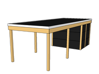 Modernes Einzelcarport KLARE LINIE mit Abstellraum - FREESE Holz 