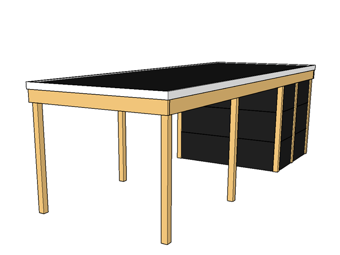 Modernes Einzelcarport KLARE LINIE mit Abstellraum - FREESE Holz 