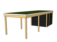 Modernes Gründach-Carport KLARE LINIE mit Abstellraum (Einzelcarport) - FREESE Holz 
