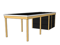 Modernes Einzelcarport KLARE LINIE mit Abstellraum - FREESE Holz 