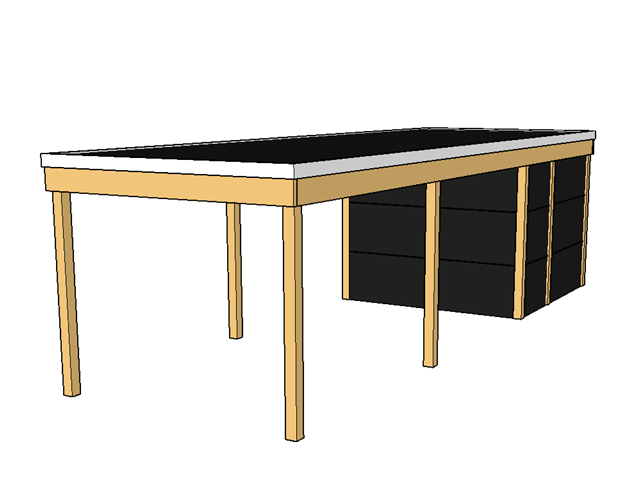 Modernes Einzelcarport KLARE LINIE mit Abstellraum - FREESE Holz 
