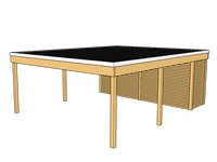 Modernes Doppelcarport KLARE LINIE mit Abstellraum - FREESE Holz 