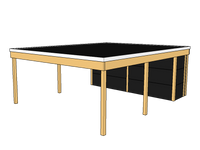 Modernes Doppelcarport KLARE LINIE mit Abstellraum - FREESE Holz 