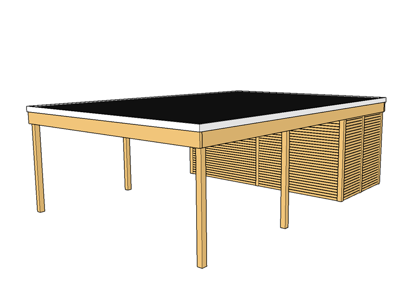 Modernes Doppelcarport KLARE LINIE mit Abstellraum - FREESE Holz 