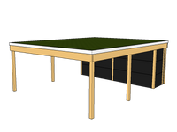 Modernes Gründach-Carport KLARE LINIE mit Abstellraum (Doppelcarport) - FREESE Holz 