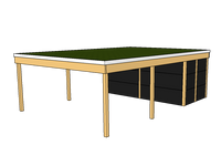 Modernes Gründach-Carport KLARE LINIE mit Abstellraum (Doppelcarport) - FREESE Holz 