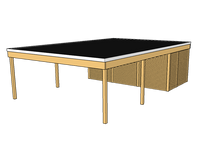 Modernes Doppelcarport KLARE LINIE mit Abstellraum - FREESE Holz 
