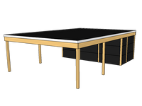 Modernes Doppelcarport KLARE LINIE mit Abstellraum - FREESE Holz 