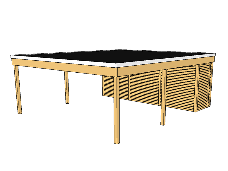 Modernes Doppelcarport KLARE LINIE mit Abstellraum - FREESE Holz 