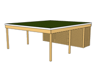 Modernes Gründach-Carport KLARE LINIE mit Abstellraum (Doppelcarport) - FREESE Holz 
