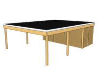 Modernes Doppelcarport KLARE LINIE mit Abstellraum - FREESE Holz 