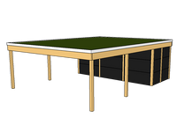 Modernes Gründach-Carport KLARE LINIE mit Abstellraum (Doppelcarport) - FREESE Holz 