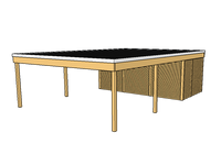 Modernes Doppelcarport KLARE LINIE mit Abstellraum - FREESE Holz 