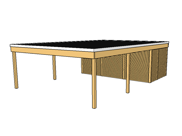 Modernes Doppelcarport KLARE LINIE mit Abstellraum - FREESE Holz 