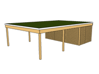 Modernes Gründach-Carport KLARE LINIE mit Abstellraum (Doppelcarport) - FREESE Holz 