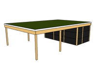 Modernes Gründach-Carport KLARE LINIE mit Abstellraum (Doppelcarport) - FREESE Holz 