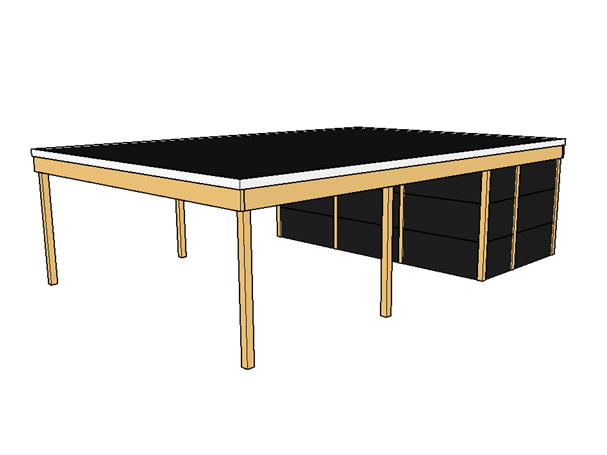 Modernes Doppelcarport KLARE LINIE mit Abstellraum - FREESE Holz 