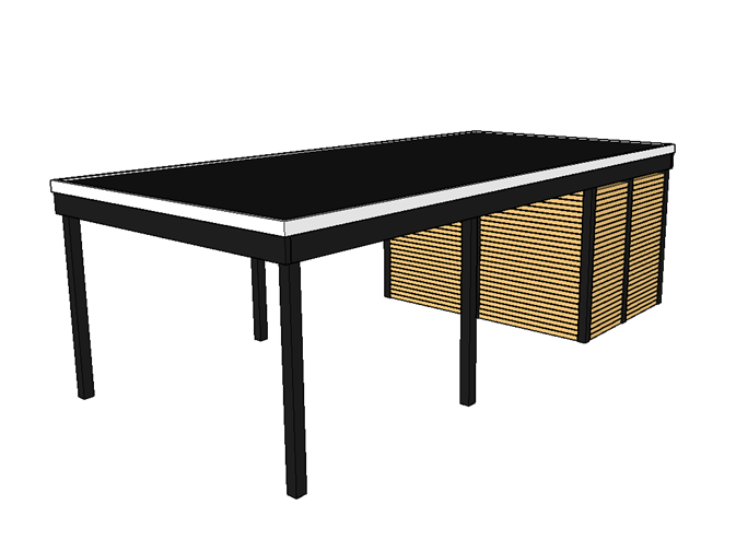 Modernes Einzelcarport KLARE LINIE mit Abstellraum - FREESE Holz 