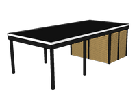 Modernes Einzelcarport KLARE LINIE mit Abstellraum - FREESE Holz 