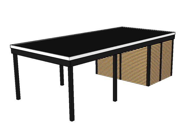 Modernes Einzelcarport KLARE LINIE mit Abstellraum - FREESE Holz 
