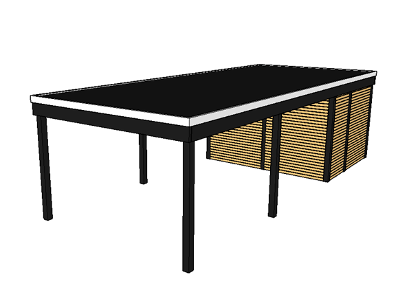 Modernes Einzelcarport KLARE LINIE mit Abstellraum - FREESE Holz 