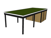 Modernes Gründach-Carport KLARE LINIE mit Abstellraum (Einzelcarport) - FREESE Holz 