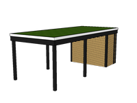 Modernes Gründach-Carport KLARE LINIE mit Abstellraum (Einzelcarport) - FREESE Holz 