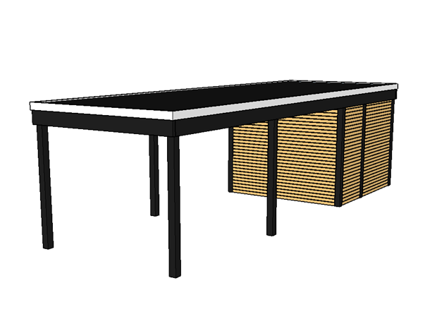Modernes Einzelcarport KLARE LINIE mit Abstellraum - FREESE Holz 