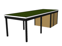 Modernes Gründach-Carport KLARE LINIE mit Abstellraum (Einzelcarport) - FREESE Holz 