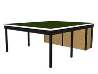 Modernes Gründach-Carport KLARE LINIE mit Abstellraum (Doppelcarport) - FREESE Holz 