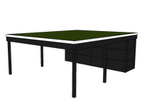 Modernes Gründach-Carport KLARE LINIE mit Abstellraum (Doppelcarport) - FREESE Holz 