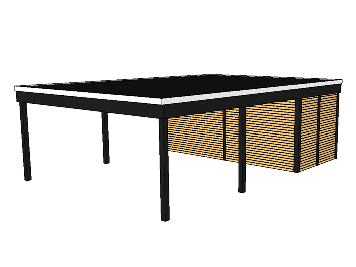 Modernes Doppelcarport KLARE LINIE mit Abstellraum - FREESE Holz 