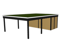 Modernes Gründach-Carport KLARE LINIE mit Abstellraum (Doppelcarport) - FREESE Holz 