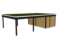 Modernes Gründach-Carport KLARE LINIE mit Abstellraum (Doppelcarport) - FREESE Holz 