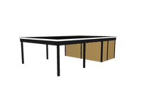 Modernes Doppelcarport KLARE LINIE mit Abstellraum - FREESE Holz 
