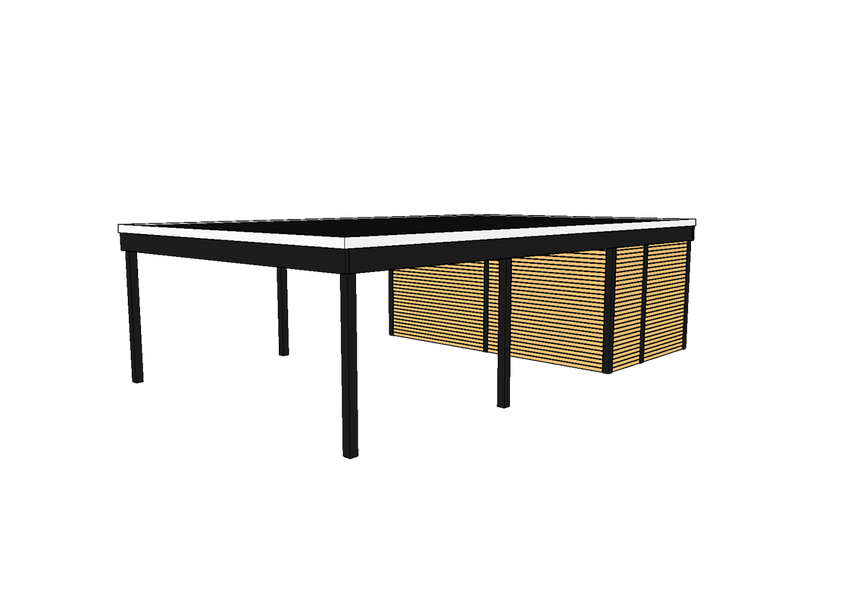 Modernes Doppelcarport KLARE LINIE mit Abstellraum - FREESE Holz 