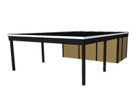 Modernes Doppelcarport KLARE LINIE mit Abstellraum - FREESE Holz 