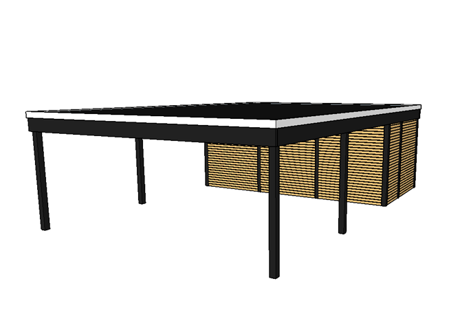 Modernes Doppelcarport KLARE LINIE mit Abstellraum - FREESE Holz 