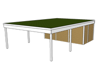 Modernes Gründach-Carport KLARE LINIE mit Abstellraum (Doppelcarport) - FREESE Holz 