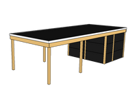 Modernes Einzelcarport KLARE LINIE mit Abstellraum - FREESE Holz 