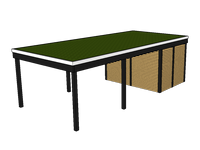 Modernes Gründach-Carport KLARE LINIE mit Abstellraum (Einzelcarport) - FREESE Holz 