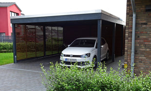 Modernes Gründach-Carport KLARE LINIE ohne Abstellraum (Doppelcarport)