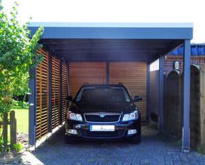 Modernes Gründach-Carport KLARE LINIE ohne Abstellraum (Einzelcarport) - FREESE Holz 