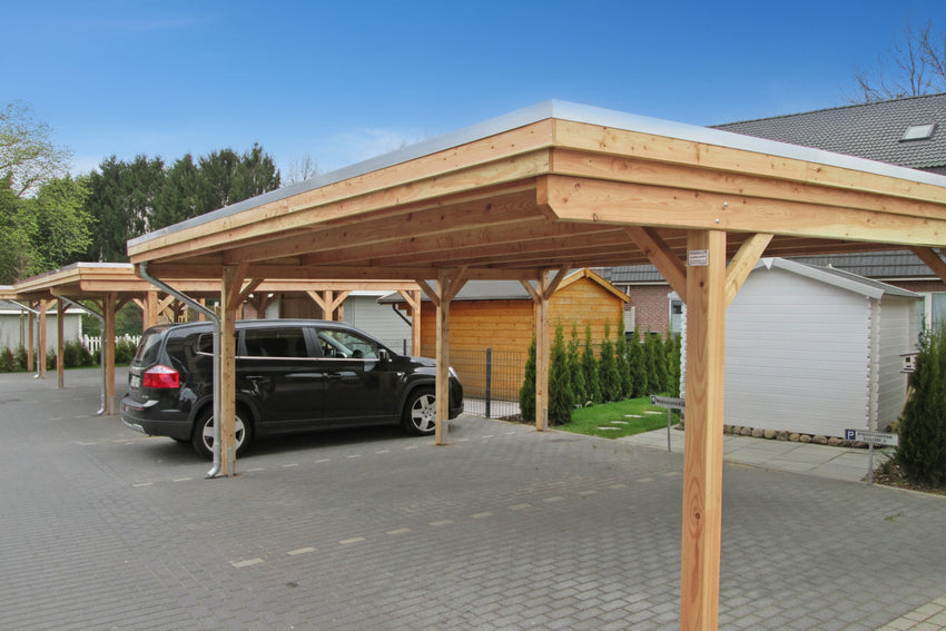 Doppelcarport CLASSIC mit Holzblende - FREESE Holz 
