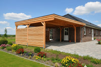 Gründach-Carport CLASSIC mit Holzblende - FREESE Holz 