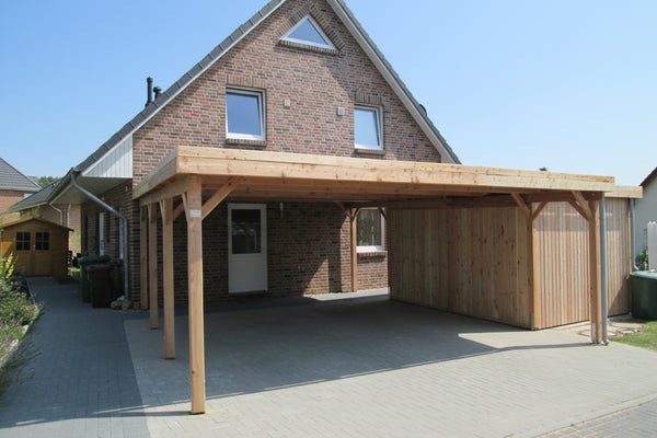 Doppelcarport CLASSIC mit Holzblende