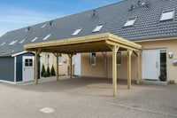 Gründach-Carport CLASSIC mit Holzblende - FREESE Holz 