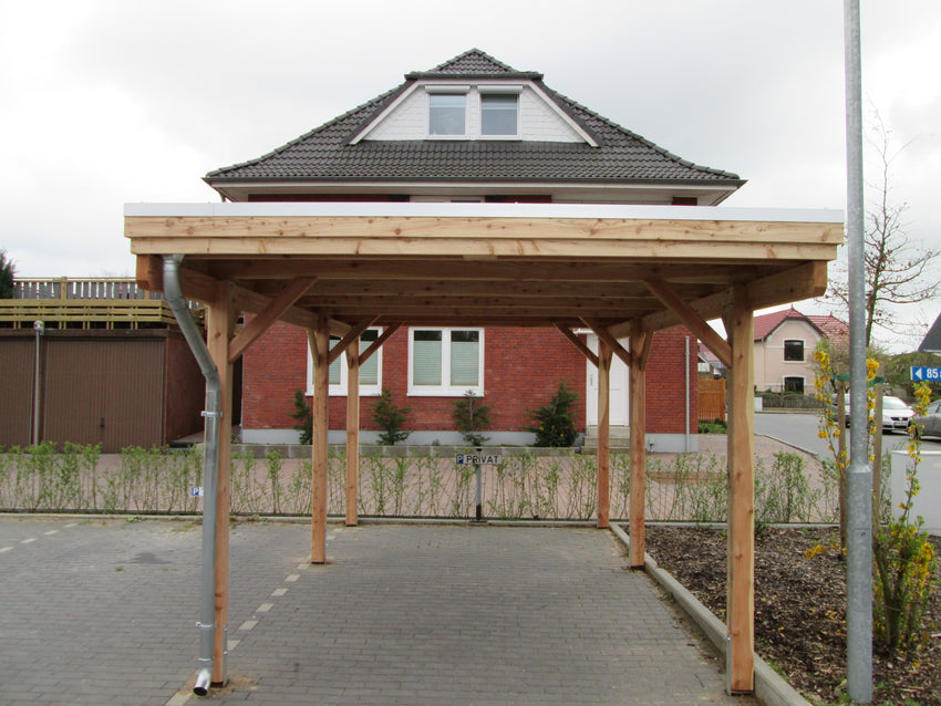 Einzel-Carport CLASSIC mit Holzblende - FREESE Holz 